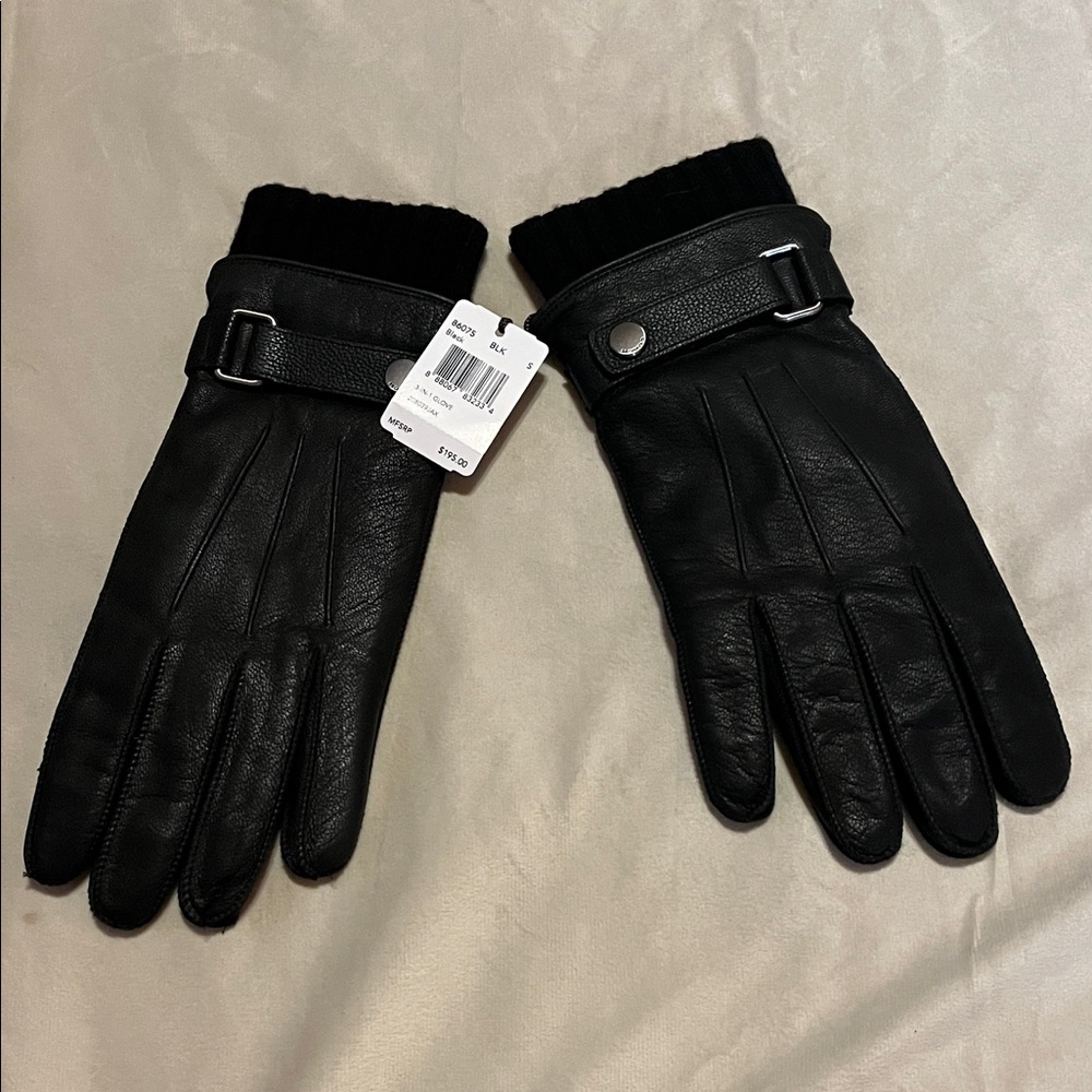 Coach Black Leather Gloves